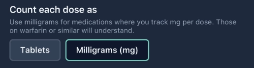 Medications count each dose as