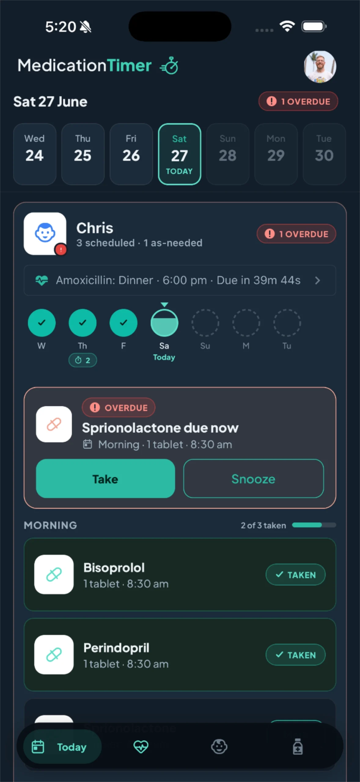 Medicationtimer 250 today