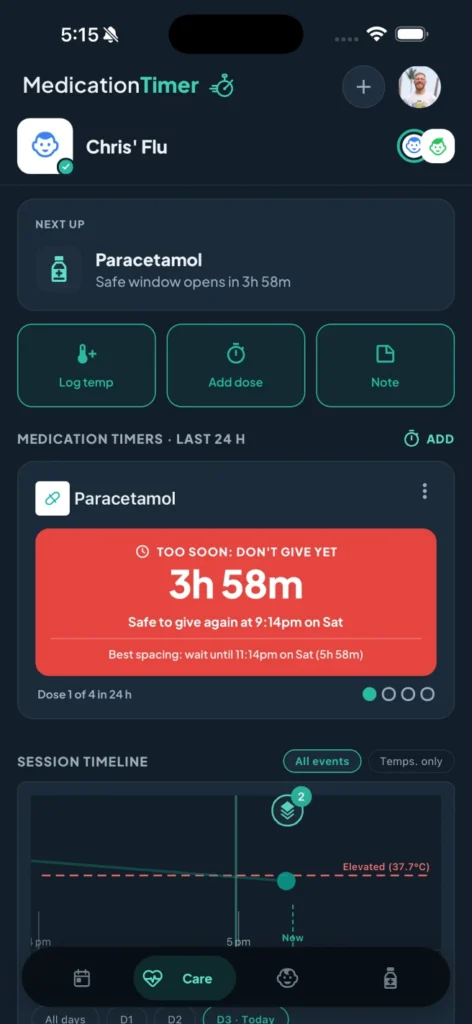 Medicationtimer care timer