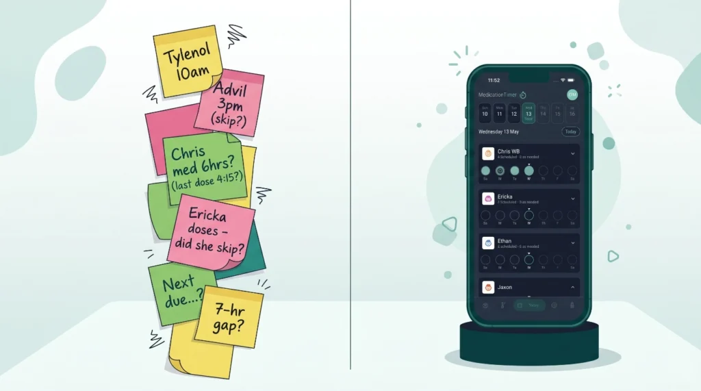 Postits vs medicationtimer