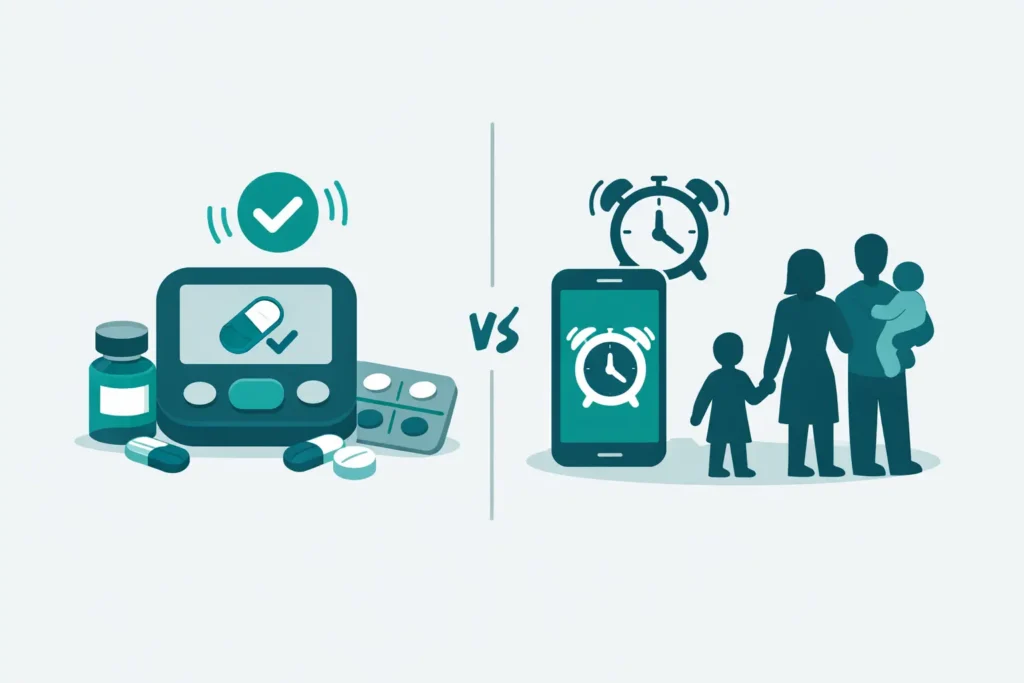 Medicine Reminders Versus Phone Alarms for Families